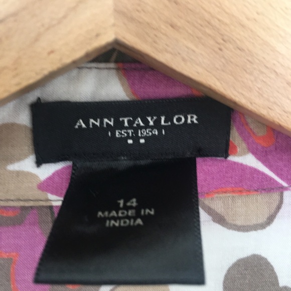 3/$20 Ann Taylor Woven Button Down Floral -14 - Picture 5 of 7